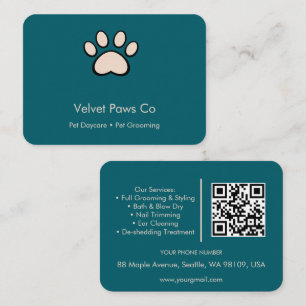 Carte De Visite Toilettage Pet Paws Personnalisé Minimaliste Multi
