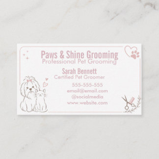 Carte De Visite Toiletteur pour Animaux de Compagnie Personnalisé