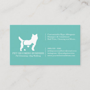 Carte De Visite Toiletteur pour animaux de compagnie vert sauge mo