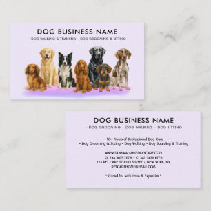 Carte De Visite Toiletteur pour chiens élégant violet