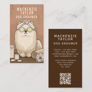 Carte De Visite Toiletteuse pour chien mignonne Style Spa personna