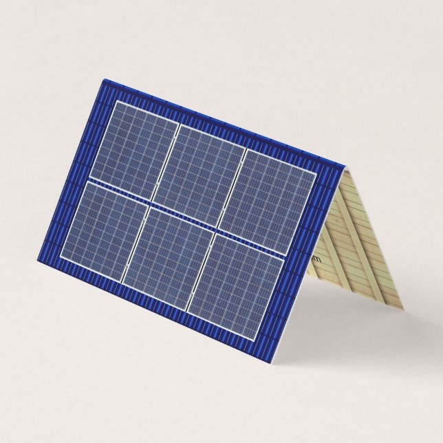 Carte De Visite Toit à quatre côtés toit solaire toit bleu énergie (Devant)
