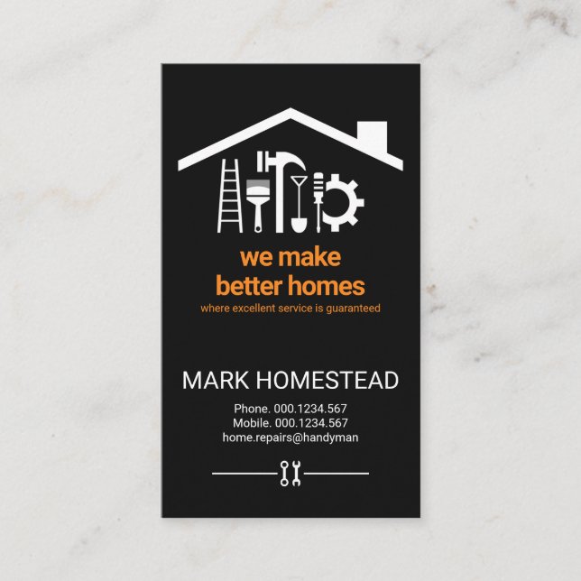 Carte De Visite Toit pour outils de bricolage créatif (Devant)