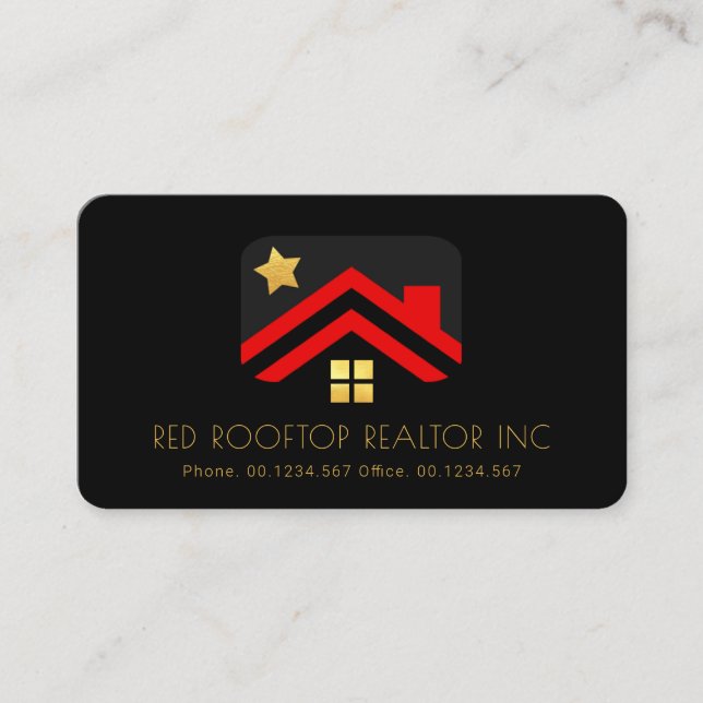 Carte De Visite Toit rouge Gold Star Window Realty (Devant)