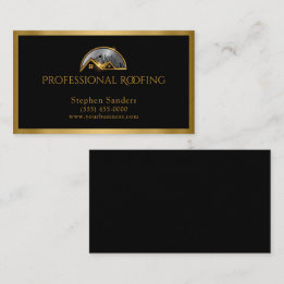 Carte De Visite Toiture de luxe Gold Noir Construction