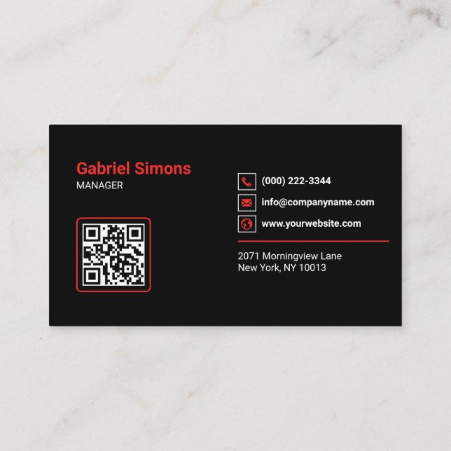 Carte De Visite Toiture du bâtiment Red Triangle moderne Code QR (Dos)