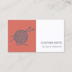 CARTE DE VISITE TOMATO RED NAVY GRAY TRICOT WOORAN YARN BALL