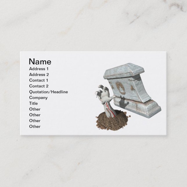 Carte De Visite Tombe de bras de zombi (Devant)