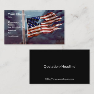 Carte De Visite Tombé mais pas oublié - Fumée et drapeau déchiré