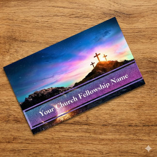 Carte De Visite Tombe vide Trois Croix Sunset Church Pastor