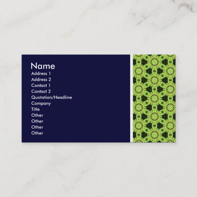 Carte De Visite Ton texture - Terrazzo 010 - Marine profonde (Devant)
