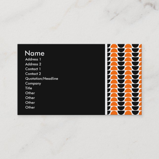 Carte De Visite Tonalité texturale - Crescents alternatifs (Devant)