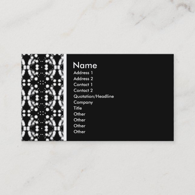 Carte De Visite Tonalité texturale (Motif de néon blanc) (Devant)