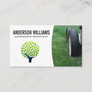 Carte De Visite tondeuse   Logo de l'arbre stylisé