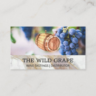 Carte De Visite Tonneau de vin   Raisins de vin