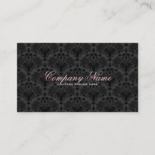 Carte De Visite Tons Noirs Vintage Orante Floral Damas Motif