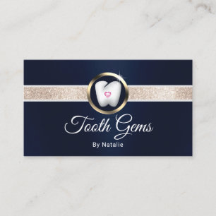 Carte De Visite Tooth Gems Modern Marine Dental Beauté Salon