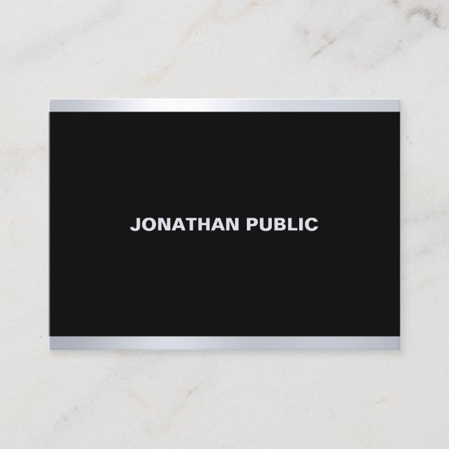 Carte De Visite Top professionnel élégant et moderne Glam Black Si (Devant)