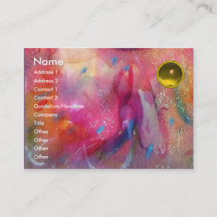 Carte De Visite TOPAZ ABSTRAIT, rouge vif bleu rose jaune