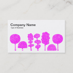 Carte De Visite Topiaire - Magenta en blanc