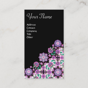 CARTE DE VISITE TOPKAPI, FLEURS DE DOMMAQUES FLEURIS ROSE NOIR