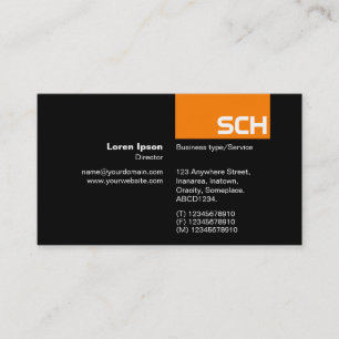 Carte De Visite TopTag - orange sur noir