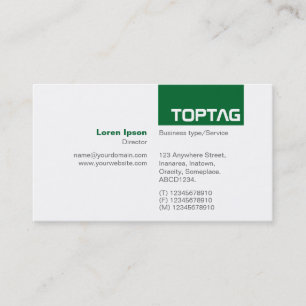 Carte De Visite TopTag v2 - Vert forêt
