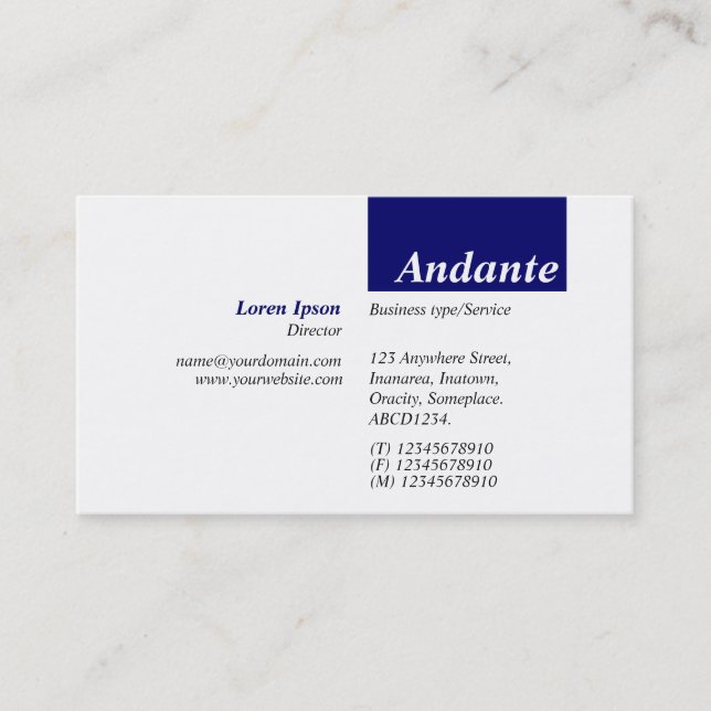 Carte De Visite TopTag v3 - Deep Navy (Devant)