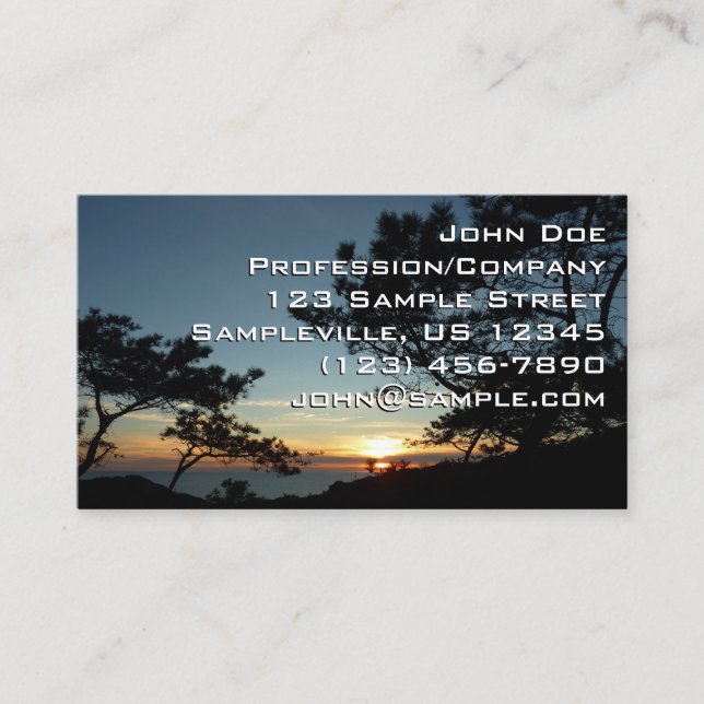 Carte De Visite Torrey Pine Sunset III Paysage californien (Devant)