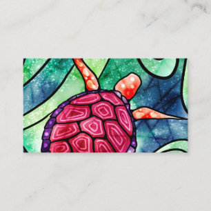 Carte De Visite Tortue marine tropicale Nautique