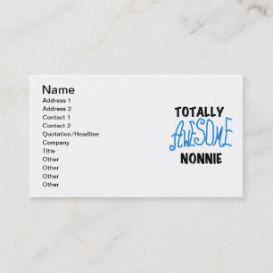 Carte De Visite Totalement génial Nonnie Blue Text Tshirts et cade