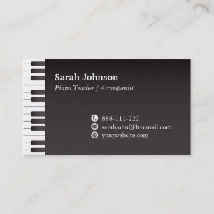 Carte De Visite Touches Clavier Classique Clavier Musique Professe