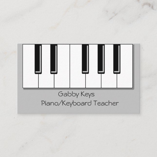 Carte De Visite Touches de piano Imprimer Cool Piano Clavier Ensei (Devant)
