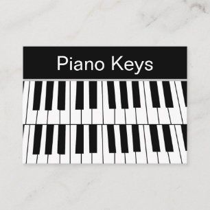 Carte De Visite Touches de piano noires et blanches Pianiste Music