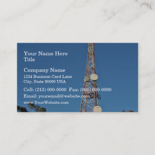 Carte De Visite Tour de télécommunications sous un ciel bleu