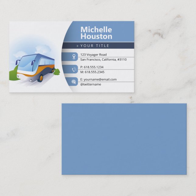 Carte De Visite Tour des bus | Agent de voyage (Devant / Derrière)