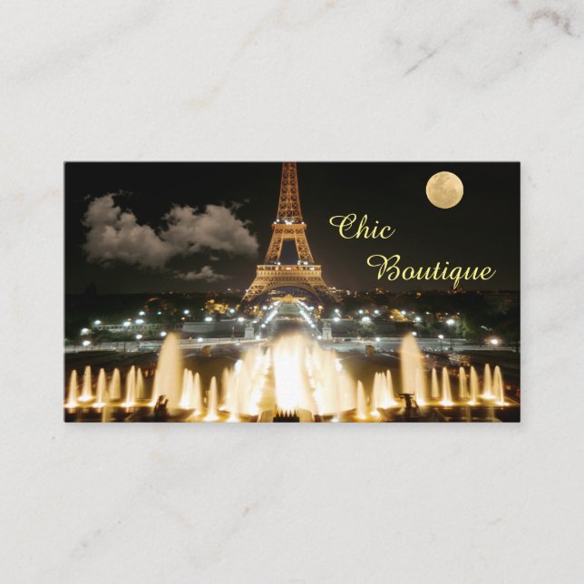 Carte De Visite Tour Eiffel en soirée (Devant)