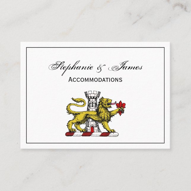 Carte De Visite Tour Lion Fleur de Lis Crest Emblem C (Devant)