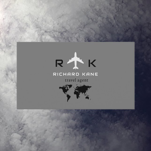 Carte De Visite Tour Tourisme Agent de Voyage gris (Créateur téléchargé)