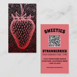Carte De Visite tourbillon de fraise avec code QR