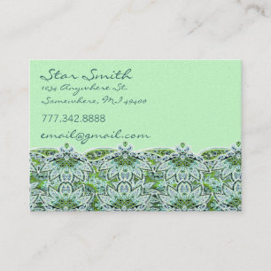 Carte De Visite Tourbillonnant Floral Paisly Sage Vert