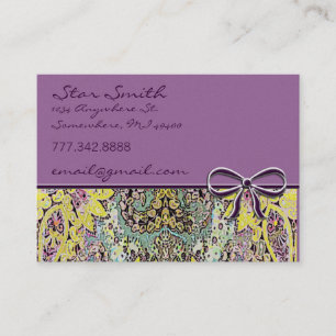 Carte De Visite Tourbillonnant Floral Vintage Paisley
