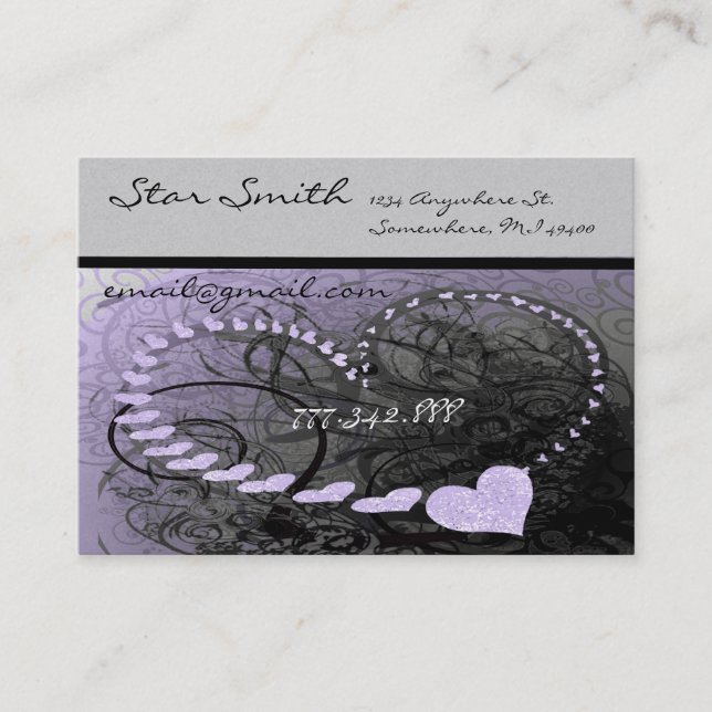Carte de visite tourbillonnant Heart Business Lave (Devant)