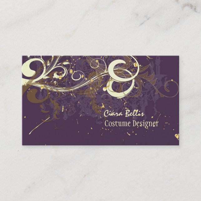 Carte De Visite Tourbillons de prune et de chocolat (Devant)