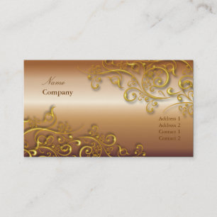 Carte De Visite Tourbillons en fer doré/faux cuivre/or