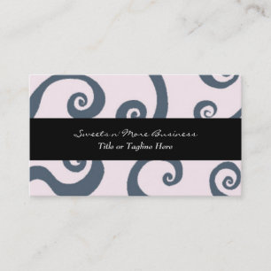 Carte De Visite Tourbillons gris foncé et rose