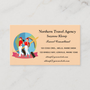 Carte De Visite Touristes Modifiables Avec Bagage Agent de Voyage