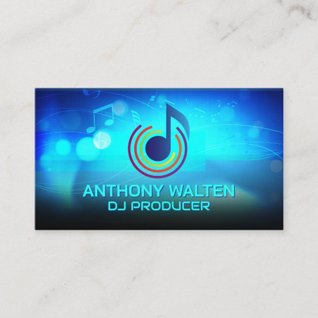 Carte De Visite Tourne-disques DJ | Equaliseur audio | Logo audio (Devant)