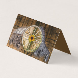 Carte De Visite Tournesol à roue de la grange rustique