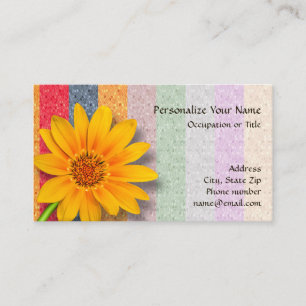 Carte De Visite Tournesol aux fines bandes de couleur